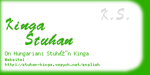 kinga stuhan business card